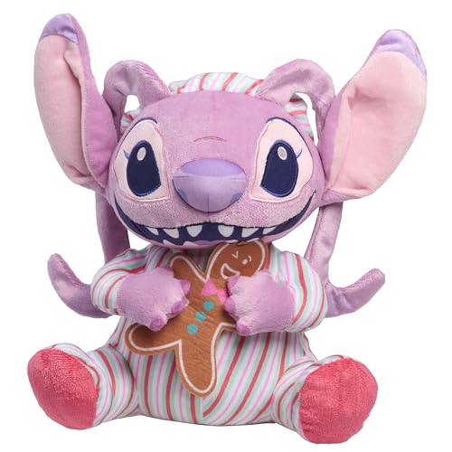 Disney Stitch 10-inch Holiday Feature Plush Angel Stuffed Animal with Music and Motion, Soft Cuddly Material, Toy for Fans, Girls, Kids, Ages 3 and Up by Just Play