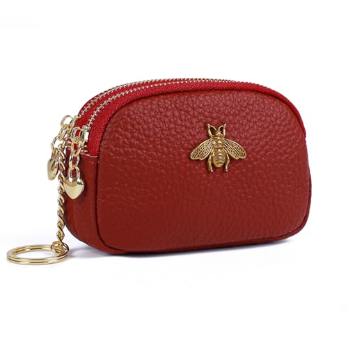 imeetu Women Leather Coin Purse, Small 2 Zippered...