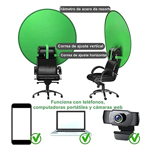 VBESTLIFE 56in Round Green Screen Backdrop, Portable Collapsible Webcam Backdrop - Image 2