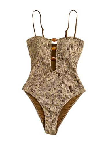 WDIRARA Women's One Piece Cutout Swimsuit High Cut Bathing Suit