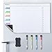 POPRUN Lavagna magnetica frigo Pianificazione la Settimana Famiglia Pasti e Agenda, Calendario Magnetico Frigorifero Lavagna calamitata morbida 43×28cm -in italiano