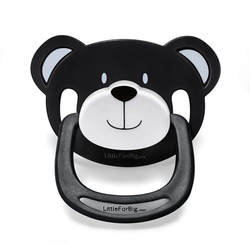 Imagen de LittleForBig Chupete grande de la generación II con diseño de oso de bebé negro