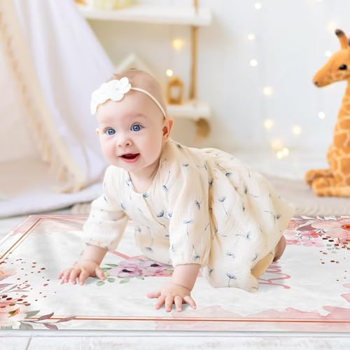 Image of Personalized Baby Blanket with Name, Custom Baby Blanket for Girls Soft Flanne Blankets in Easter Personalized Baby Gifts for Infant Newborn Shower