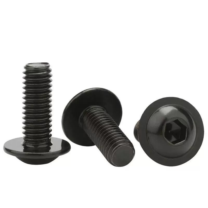 Tornillo de cabeza hexagonal de acero inoxidable ss304 negro con collar m2-m10 (100,M6 x 1,0 x 12 mm)