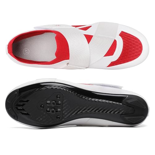 Image of KESCOO Unisex Cycling Shoes Compatible with Peloton Bike & SPD Indoor Outdoor Road Bike Cycling Shoe for Men Women, 1 Hook and Loop Strap, with Delta Cleats