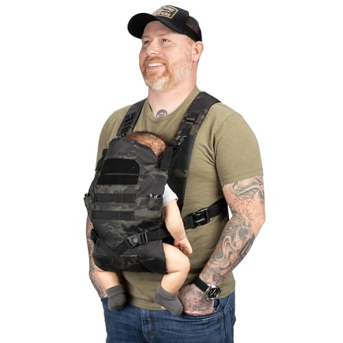 Image of Tactical Baby Gear Tactical Baby Carrier for Dads – Ergonomic, Hip Healthy & Comfortable for Infants and Toddlers (8–33 lbs) (Black Camo)