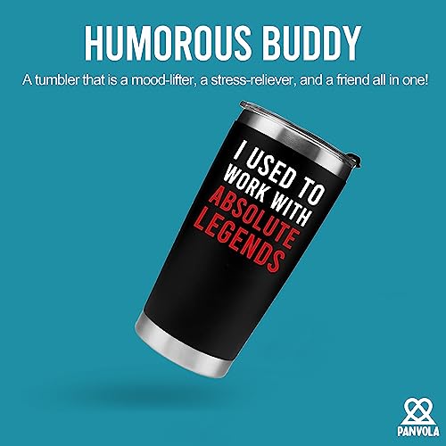 Panvola I Used To Work With Absolute Legend Vacuum Insulated Tumbler Farewell Going Away Gift For Coworker Retirement Gifts For Grandma Grandpa Dad Husband Office Stainless Steel (Black, 20 Ounces) by Panvola - Used condition - Image 2