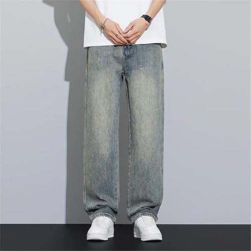 Men’s 2025 New Cotton Baggy Jeans, Retro Loose Streetwear Fashion, Korean Straight Washed Denim2