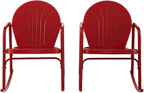 Crosley Furniture CO1013-RE Griffith Retro Metal Outdoor Rocking Chairs thumb #5