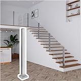 KGBNYSS Staircase Baluster Glass Panels Middle/Corner/End Post, Square Landing Railing Fence for 10-12mm Tempered Glass(Mid Post,Height 75cm/29.5in)