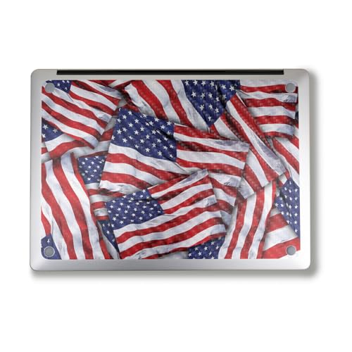 Image of Carbon Fiber Laptop Skin Compatible with Surface Laptop 7 15 inch (2024) - Patriot - Premium 3M Vinyl Protective Wrap Decal Cover - Easy to Apply | Crafted in The USA by MightySkins