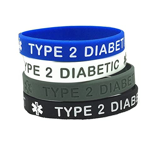 JOYID Blood THINNER Diabetic Type 1/2 Rubber Medical Alert ID Emergency Bracelet Warning Wristband Bracelets