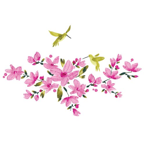RoomMates RMK2496SCS Pink Flowering Vine Peel and Stick Wall Decals