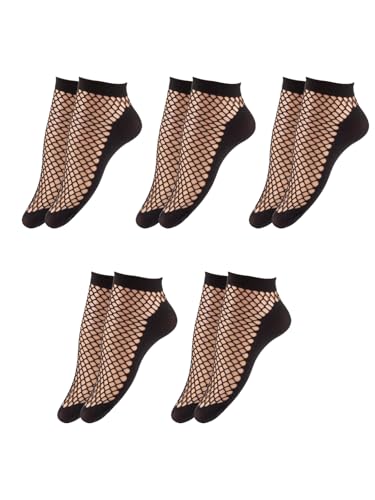 Image of Women's Mesh Short Socks Hollowed Out Fishing Net Ankle Socks Wearable Spring and Summer Thin Breathable Stockings