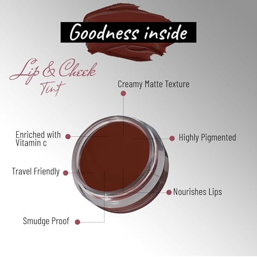 Image of Seven Seas Lips & Cheek Tint Combo Pack of 2 | Matte Natural Blush for Women | Lip Tint with Vitamin E | Nourishing Cheek Tint (Maroon)