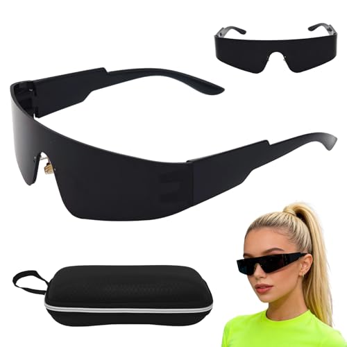 Zoonvii Occhiali da sole futuristici, occhiali rave, occhiali rapidi, occhiali