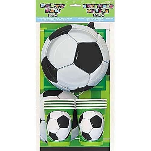 3D Soccer Ball Party Supply Pack - 8 Servings, 25 Pcs
