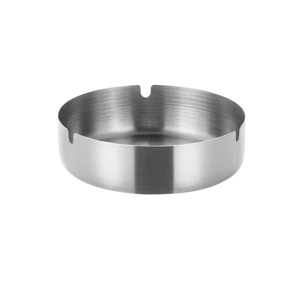 Indoor Decorative Stainless Steel Ashtrays Indoor Or Outdoor Use Ashtray Home for Office Tabletop Outside Patio Balcony etc for Desktop(Small)