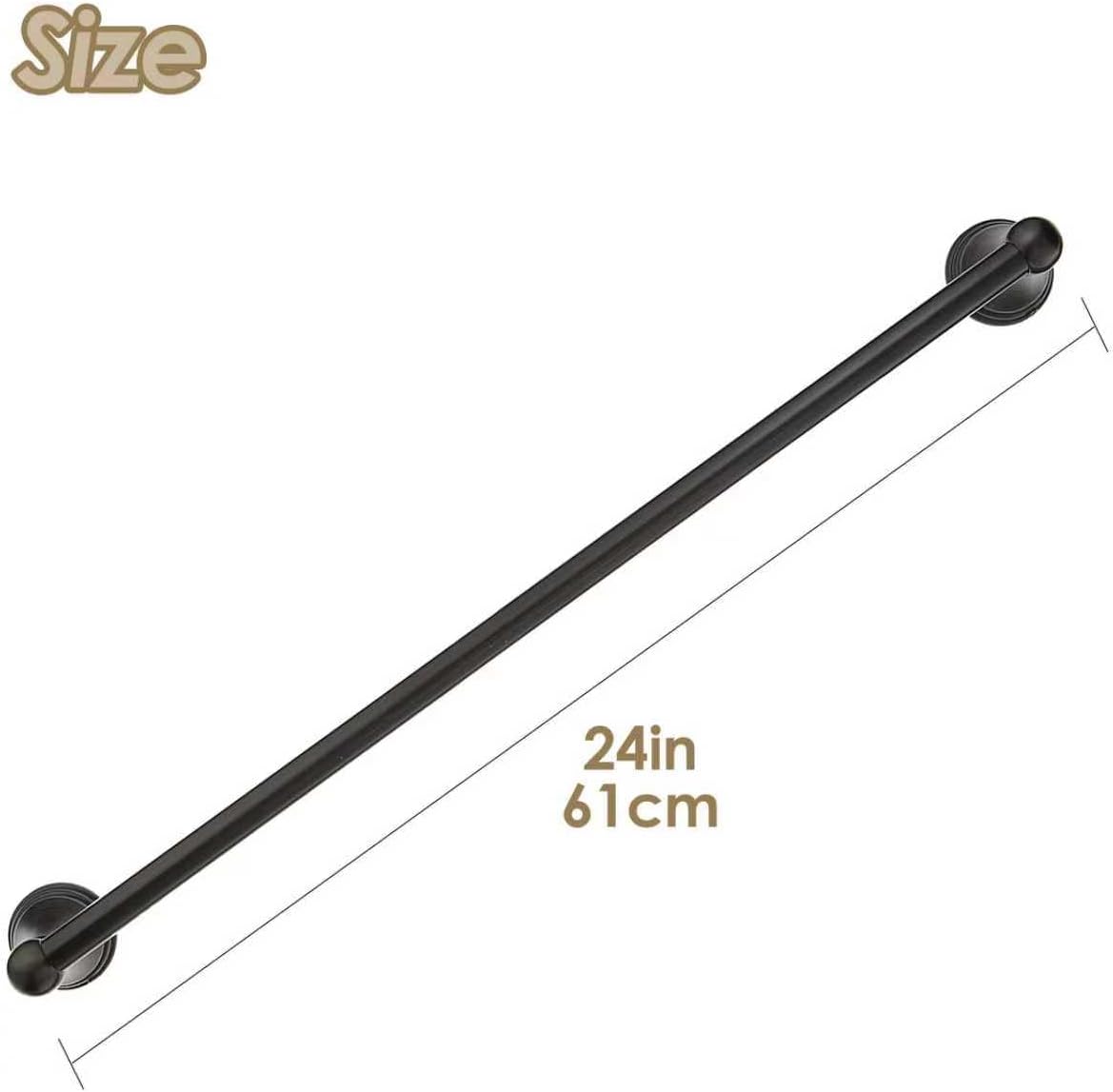 24 Inch Bathroom Towel Bar, Oil Rubbed Bronze Wall Mounted Towel Rack, Bathroom Towel Holder for Hand Towels, Stylish Towel Bar for Bathroom Decor - Image 2