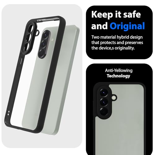Image of KAPAVER Hybrid Series Back Cover Case Compatible with Samsung Galaxy A56 (PC+TPU) (Black)