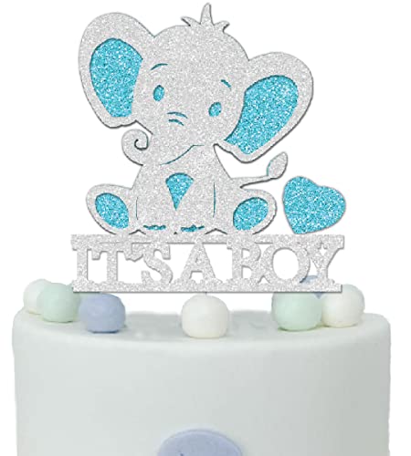 It’s A Boy Cake Toppers Elephant Cake Decorations With Blue Elephant For Baby Shower (Blue) #TOP5