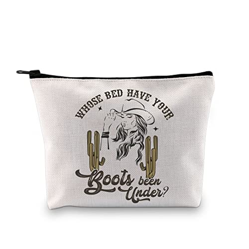 Country Music Themed Zipper Pouch Shania Merch Tour Gift Whose Bed Have Your Boots Been Umder Makeup Bag Gift for Country Music Fan (Boots Been Under Bag EU)