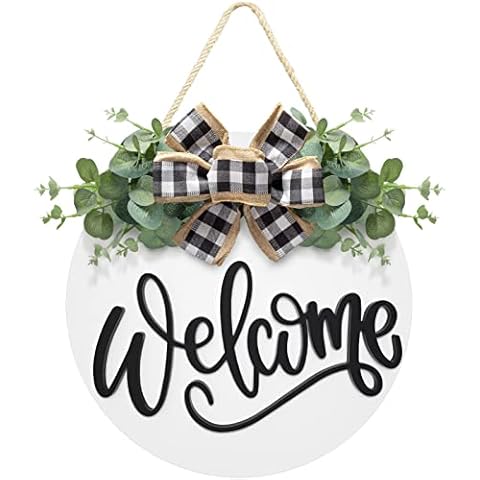 Welcome Sign for Front Door St Patrick's Day Decoration St Patrick's Day Wreath Spring Easter Decor Farmhouse Front Door Wreath - Round Hanging Welcome Home Decor Outdoor Indoor Housewarming Gift Cover