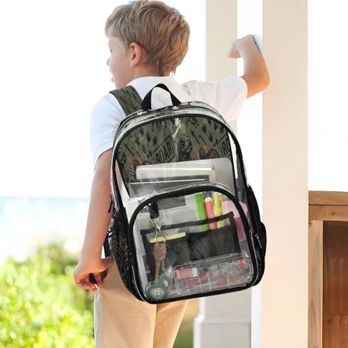 Mochila transparente de dinosaurio resistente para evitar pérdidas de tiempo en controles 7