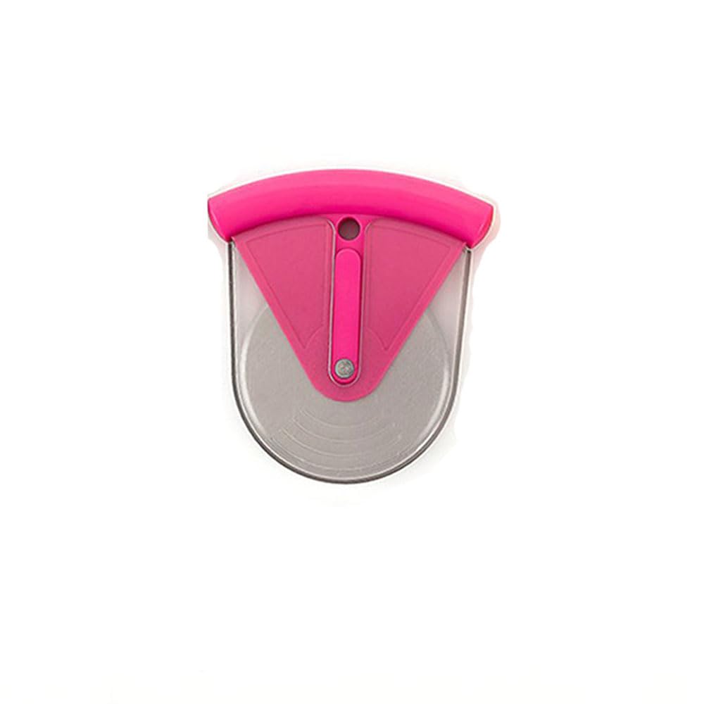 Pink Pizza Cutter Stainless Steel Non-Stick Wheel Roller Slicer with Protective Cover for Cutting Waffles, Lasagna, Bread