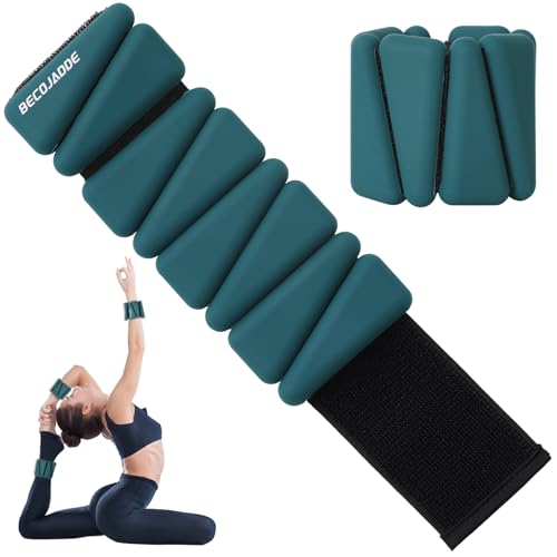 Image of BECOJADDE Ankle Weights Set of 2 (1 lb /2 lb /3 lb Each) Adjustable Wrist Weights for Women Men Wearable Arm Leg Weight for Pilates, Running, Walking, Workout, Yoga