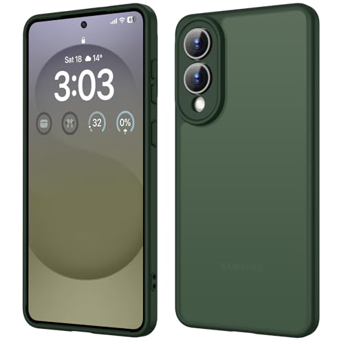 ORDA für Samsung Galaxy S25 Edge Hülle 6 7 Zoll Vollständiger Kameraschutz Stoßfest Kratzfest Transluzente Rückseite Schutzhülle Anti-Fingerabdruck Matt Handyhülle für Samsung S25 Edge (Grün)