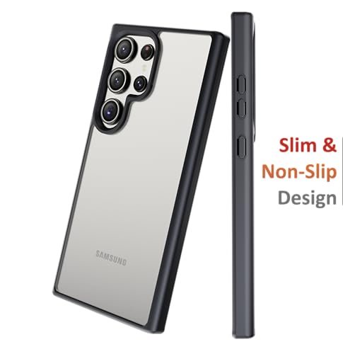 Image of Case for Samsung Galaxy S23 Ultra, [Anti-Yellowing Technology] [Military Grade Drop Protection] Shockproof Slim Hybrid Phone Case for Samsung Galaxy S24 Ultra 5G - Carbon Black