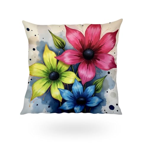 Image of SCPmarts Printed Cushion Cover Home Decorative Pillow for Sofa Soft Solid Square Throw Pillow Cushion Covers Satin Cushion Covers Set of 5 Size 16 Inch x 16 Inch (C10)