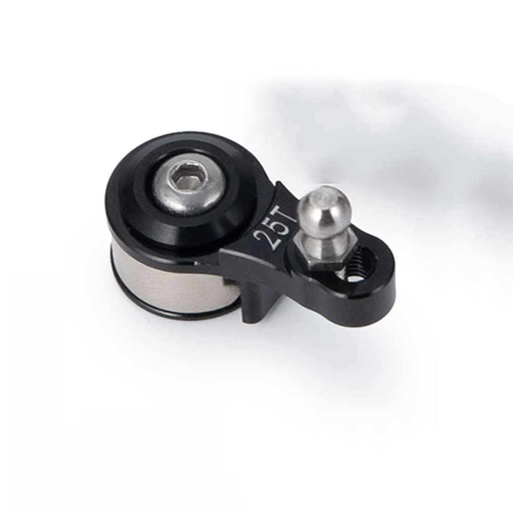 NORMICHIC 25T Aluminium Servo Saver Arm for TRX4 TRX6, Differential and Shift Steering Gear Arm for Traxxas RC Crawler (Black)