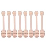 Cabilock 8 Piezas Palos de Madera para Miel Agitadores para Café y Té con Leche Ecológicos Portátiles y Fáciles de Limpiar para Uso Hogar y Cocina Reutilizable