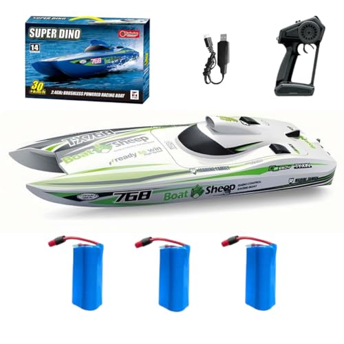TX768 RC Jet Boat, 30km/h High Speed Jet Boat Brushless Catamaran with 3&times;3S LiPo Batteries Water...