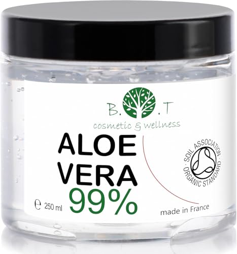 Bio Aloe Vera Gel 100% Natur Feuchtigkeitscreme für Gesicht und Körper | Hautpflege für Trockene Haut und Sonnenbrand | Haar Gel | Nicht an Tieren Getestet, 250ml