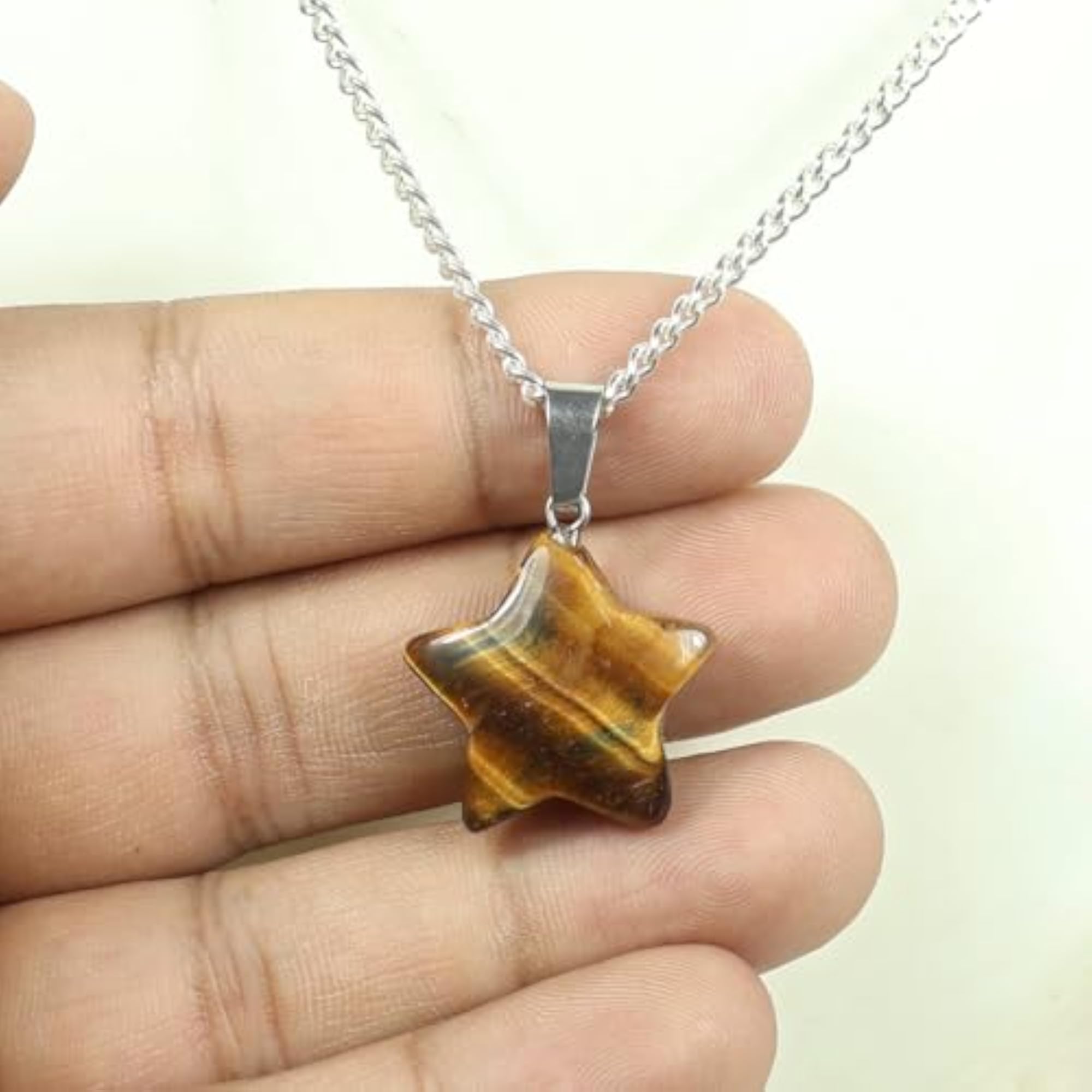 Natural Tiger Eye Healing Stone Pendant