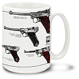 Cuppa Second Amendment Rights 15-Ounce Coffee Mug with Lugers