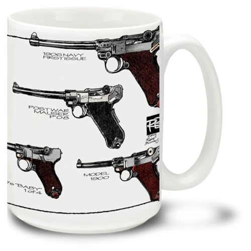 Cuppa Second Amendment Rights 15-Ounce Coffee Mug with Lugers