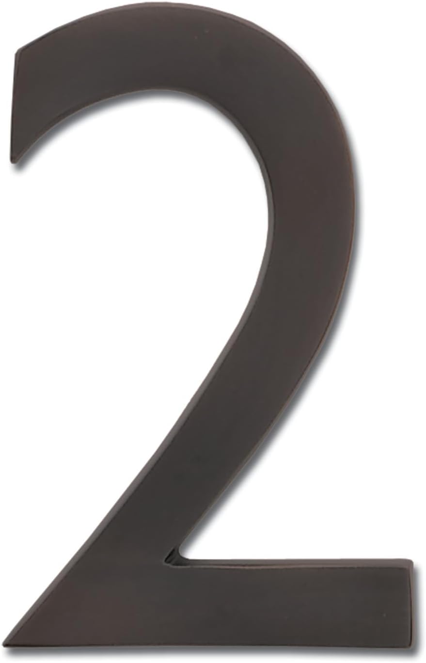 Architectural Mailboxes 3585DC-2 Brass 5-Inch Floating House Number 2, Dark Aged Copper