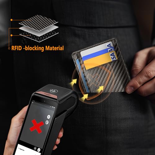 Image of Travelambo Slim Minimalist Wallet for Men, RFID Blocking Credit Card Holder, Front Pocket ID Card Case, Gifts for Men, Husband, Boyfriend, Teenage