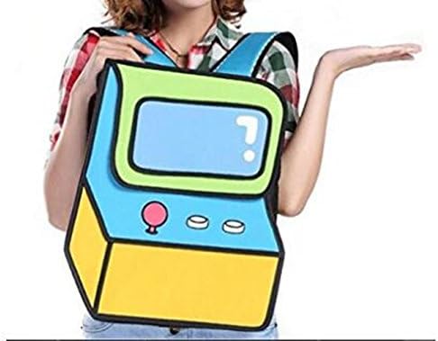 Xugq66 Cartoon 2D Drawing Vogue 3D Humorous Sport Machine College students Backpack