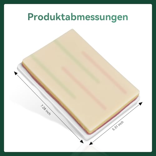 Image of Medarchitect Venipuncture IV Injection Training Pad Model with 4 Veins Imbedded and 3 Skin Layers for Medical Students Doctors Nurses Practice (Pack of 2)