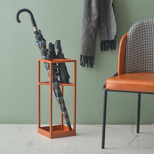 Porte-parapluie orange durable et stable avec bac de récupération