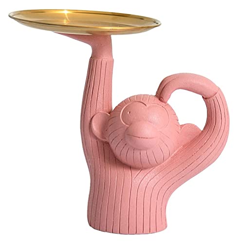 Figurine singe décoration maison salon avec plateau de rangement de clés