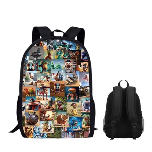 Tralalero-Tralala Brainrot Meme Backpack 17” | Water-Resistant Shoulder Daypack | Lightweight Casual Daypack| Brainrot Merch Bookbag