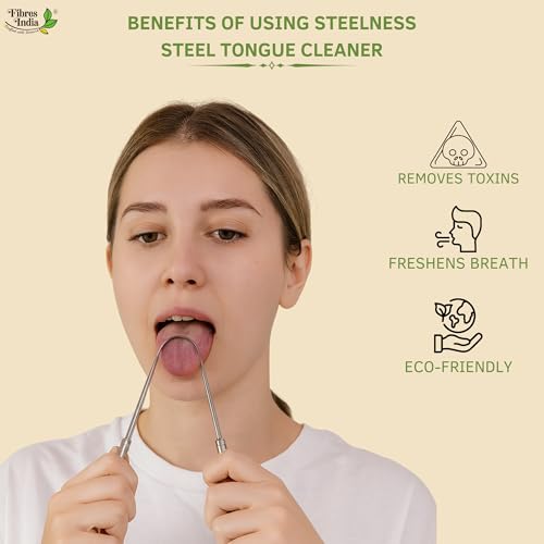 Image of Fibres India Steel Tongue Cleaner, Kids & Adults, Pack of 4 | Basic