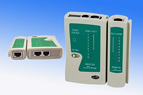 Image of RJ11 RJ45 Network LAN Cable Tester With LED Indicators Tool for Internet Broadband Connection (Battery Not Included)