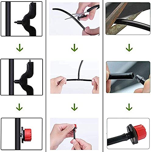 Image of DIY DIYC-11163 Crafts Anti-Clogging Emitter Drippers, 20 Pcs 360 Degrees Adjustable Irrigation Drippers Sprinklers Heads(Pack Of 10 Pcs, Red /Black 360 Degree)